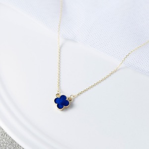 クローバー ネックレス 9mm【GD×BL】