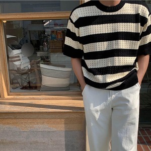 太ボーダーニットTシャツ　MT0080151