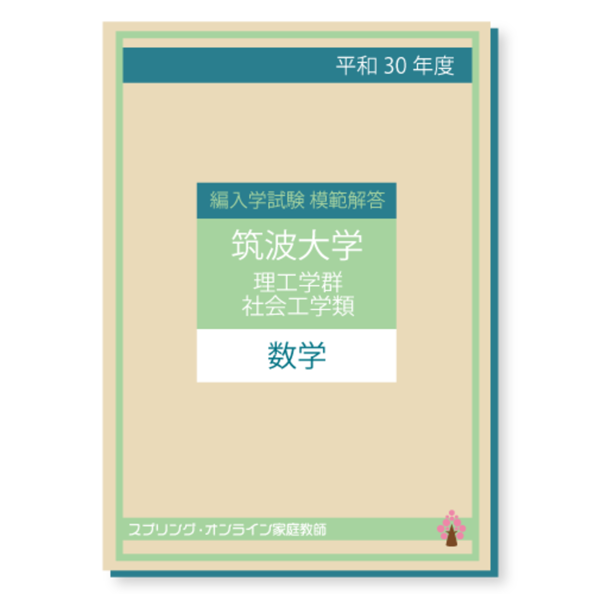H.30 筑波大学 理工学群社会工学類 数学 模範解答 | スプリング H.30 筑波大学 理工学群社会工学類 数学 模範解答 | スプリング