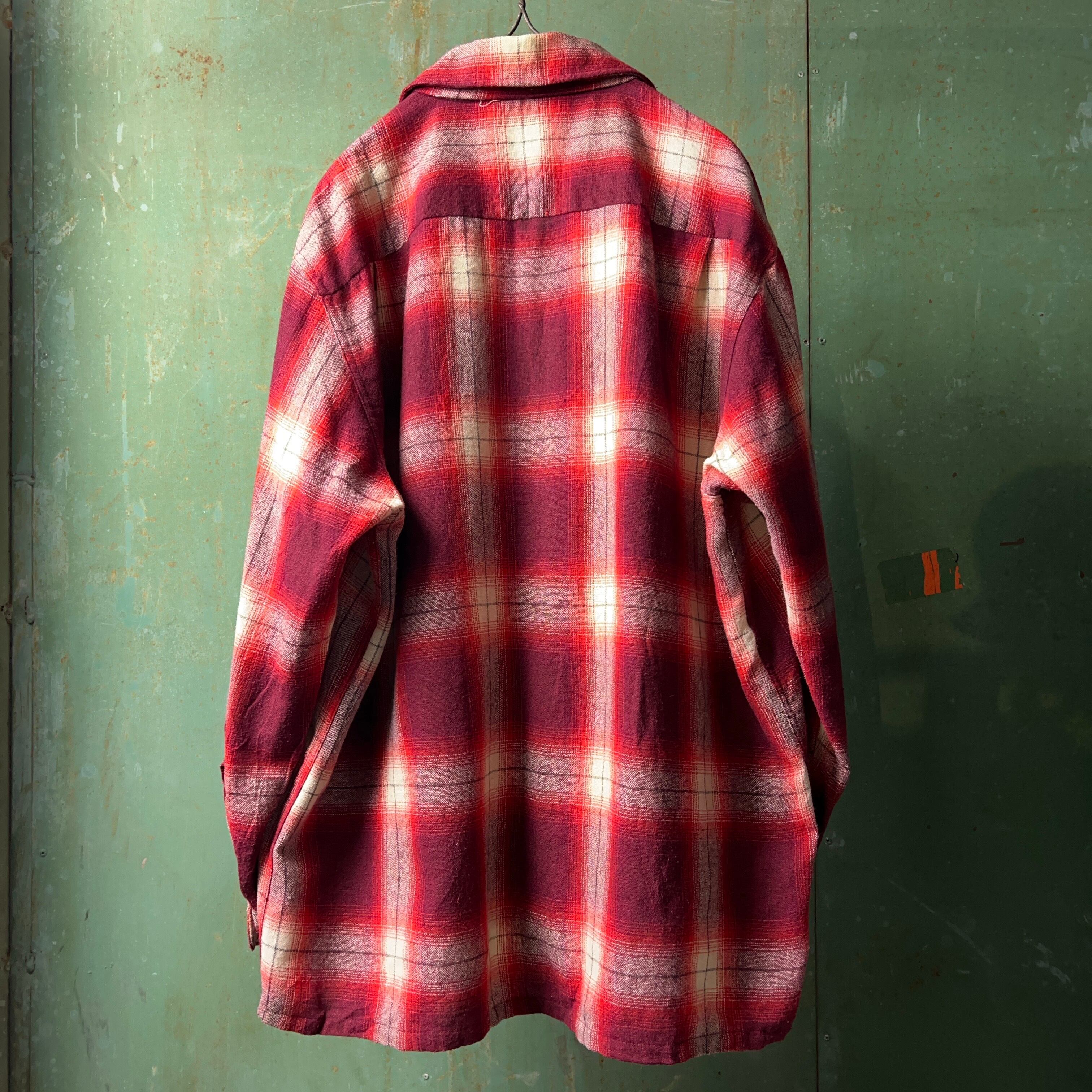 1970's JCPenney Ombre Plaid Wool Shirt 70年代 JCペニー オンブレ