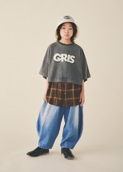 〈 GRIS 24SS 〉 Wide T Shirt "Tシャツ" / Charcoal / size L&XL