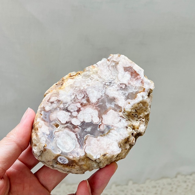 フラワーアゲートプレート＊チェリーブロッサムアゲート＊桜瑪瑙＊スライス＊天然石インテリア＊置き物