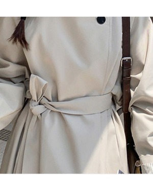 スタンドカラー ウエストマーク トレンチコート 2color A0885