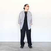 SHIRT7(グーチヴィスコースストライプロングスリーブシャツデッドストック)