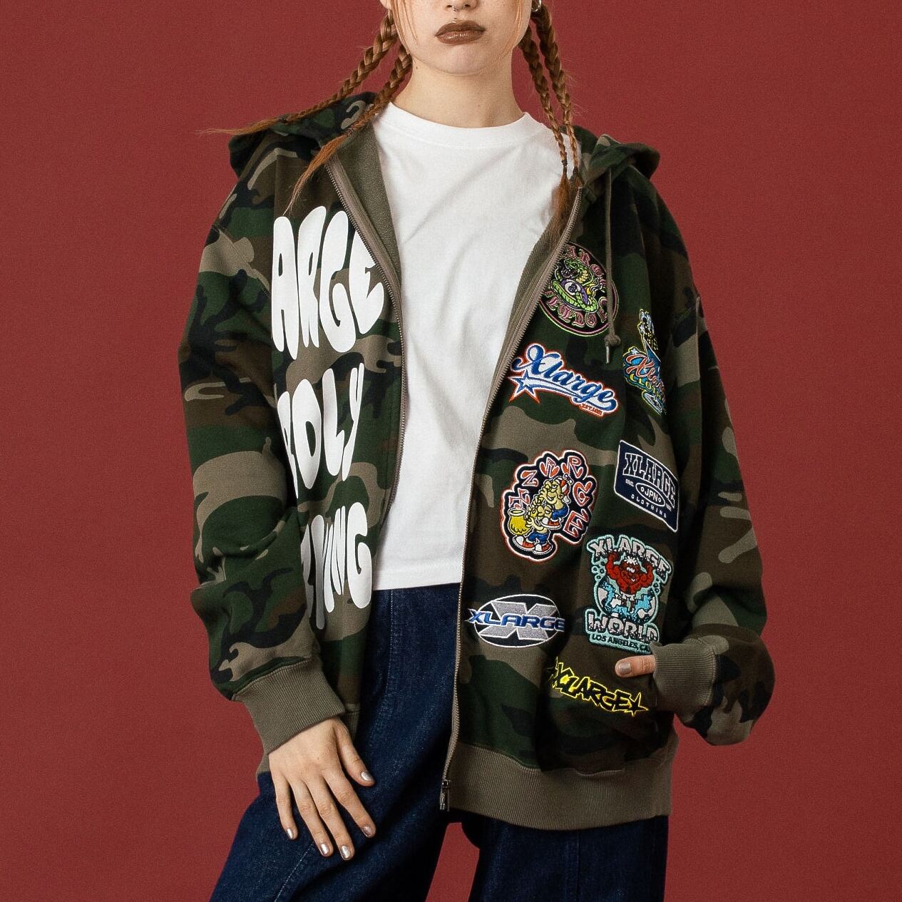 XLARGE（エクストララージ） MULTI LOGO ZIP UP HOODED SWEATSHIRT