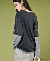 ショートスリーブレイヤードTシャツ (D/GRAY) CQ-49034