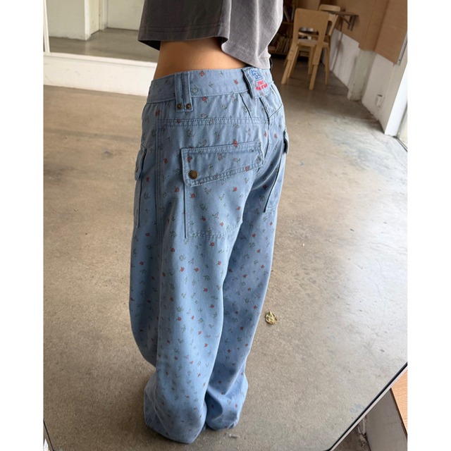 flower pocket colored pants　フラワーポケットカラーパンツ　J2065