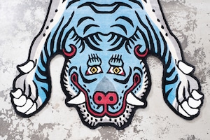 Tibetan Tiger Rug 《Mサイズ•シルク•オリジナル1•ブルー134》チベタンタイガーラグ