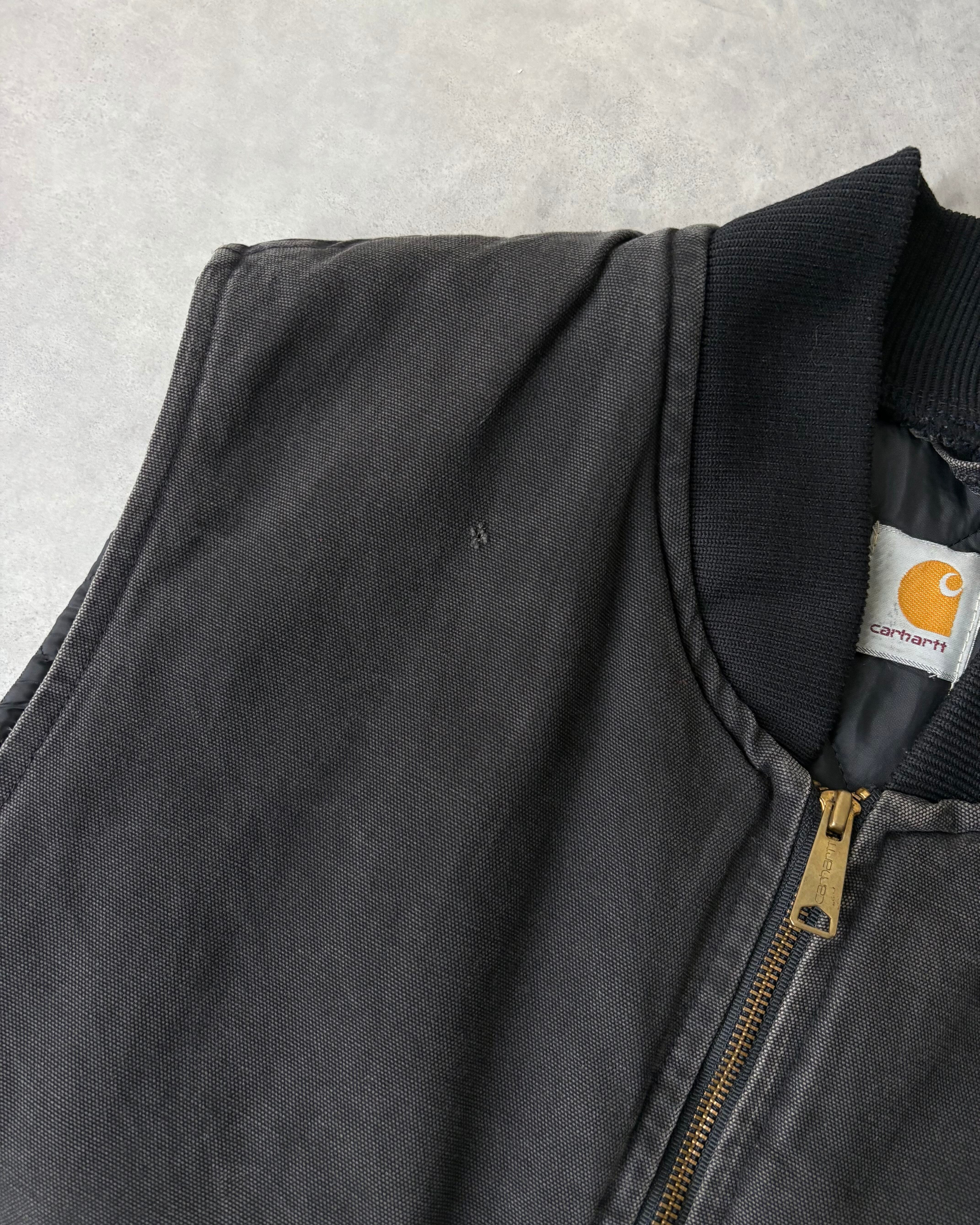 90s Carhartt Fade-Black Zip-up Duck Vest | VOLAR