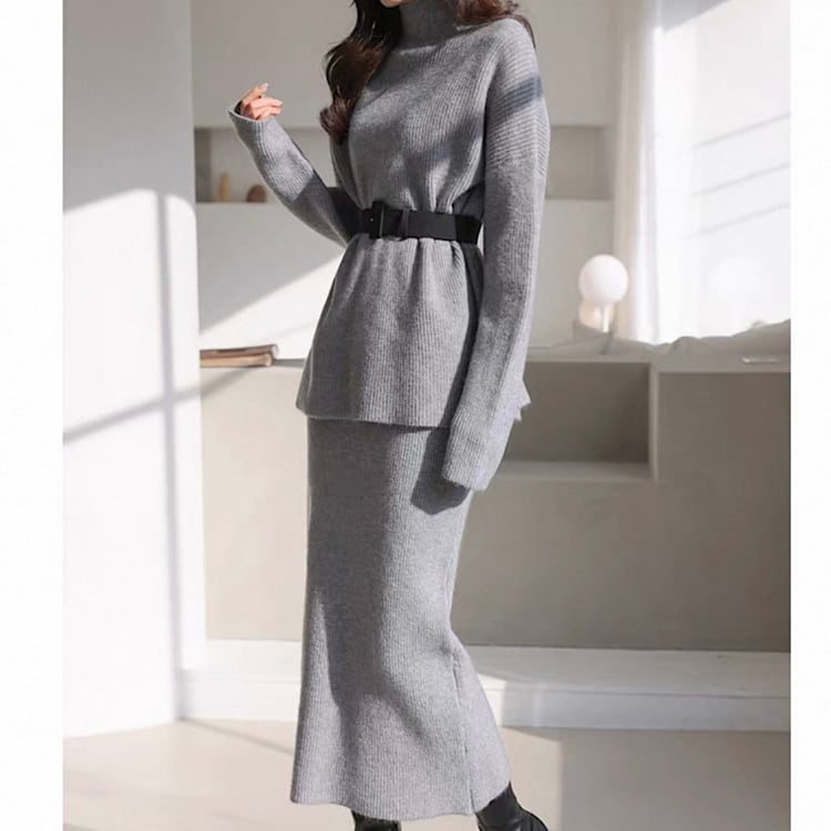 ウエストマーク ミモレ丈 ニット2点セット YH9822