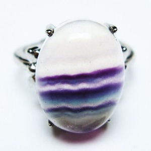 フローライト リング 蛍石 指輪 フリーサイズ 17号 一点物 メール便可 [M便 1/20] 115-7026