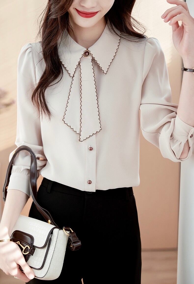 シャツ ブラウス シフォンシャツ シフォン レディース トップス 長袖