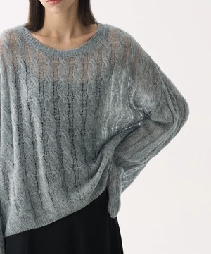 カシミア混◆シアーニット【t-10644】