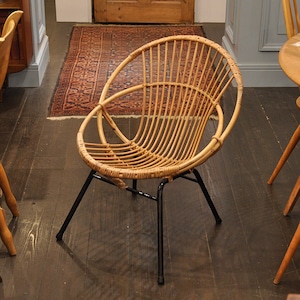 French Rattan Low Chair / フレンチ ラタン ローチェア / 1911-0125