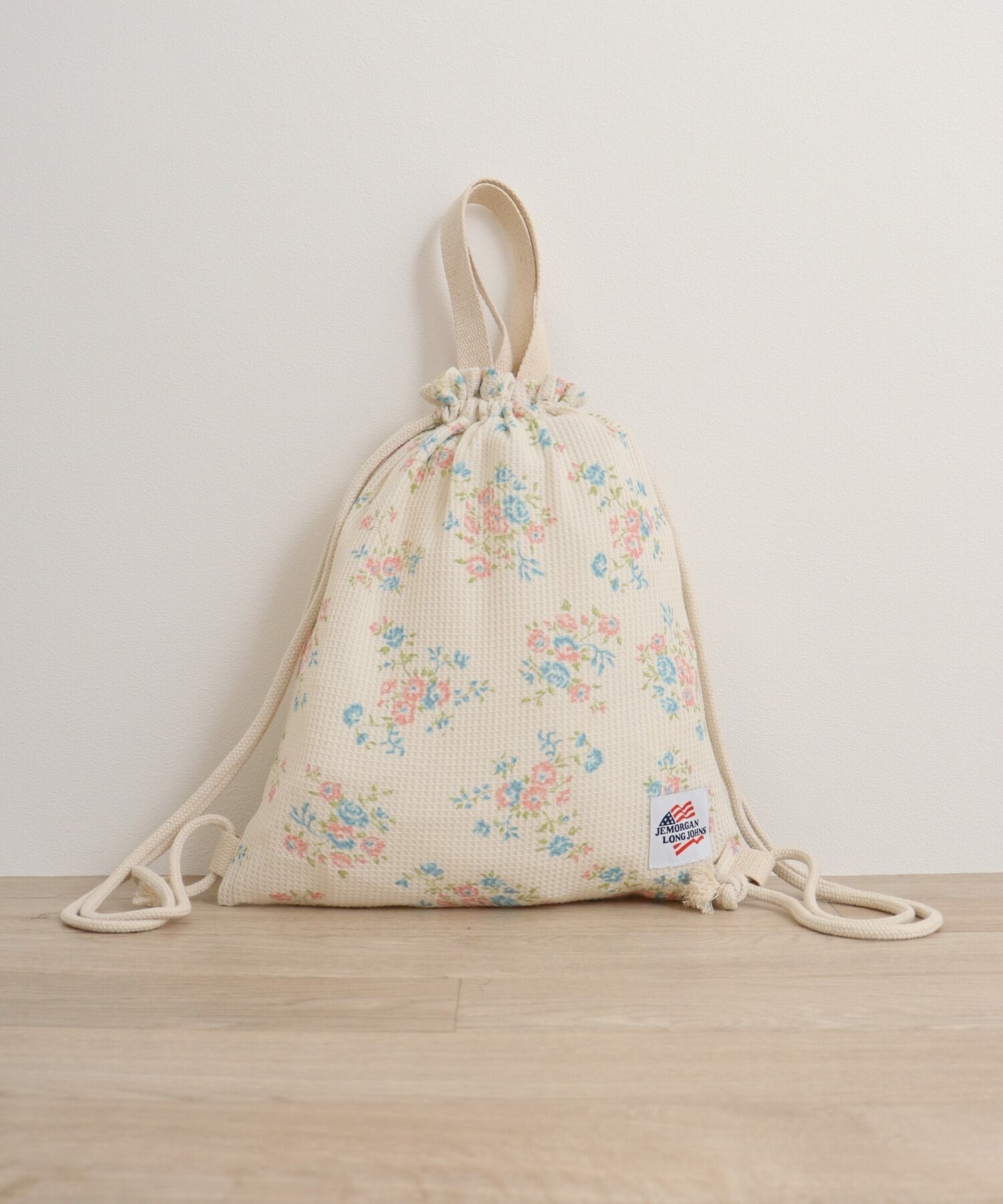 JEMORGAN】ワッフル花柄プリント ナップサック #JF302