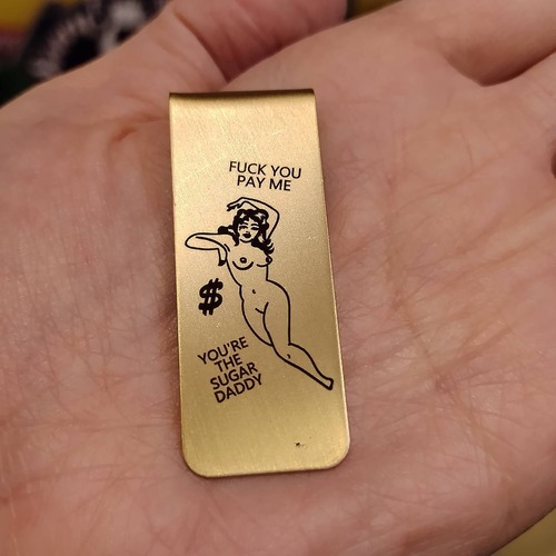 マネークリップ/ブラス ゴールド 真鍮/アメリカン雑貨 USA 財布 キーホルダー