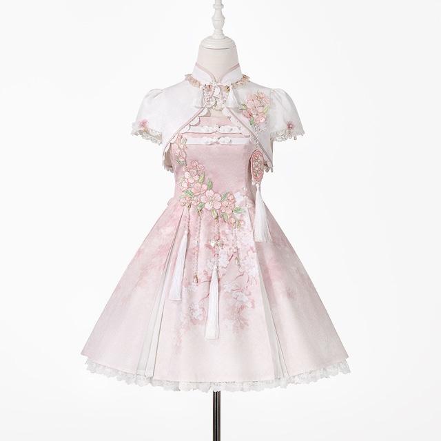 淡桜ロマンスチャイナワンピースセットアップ