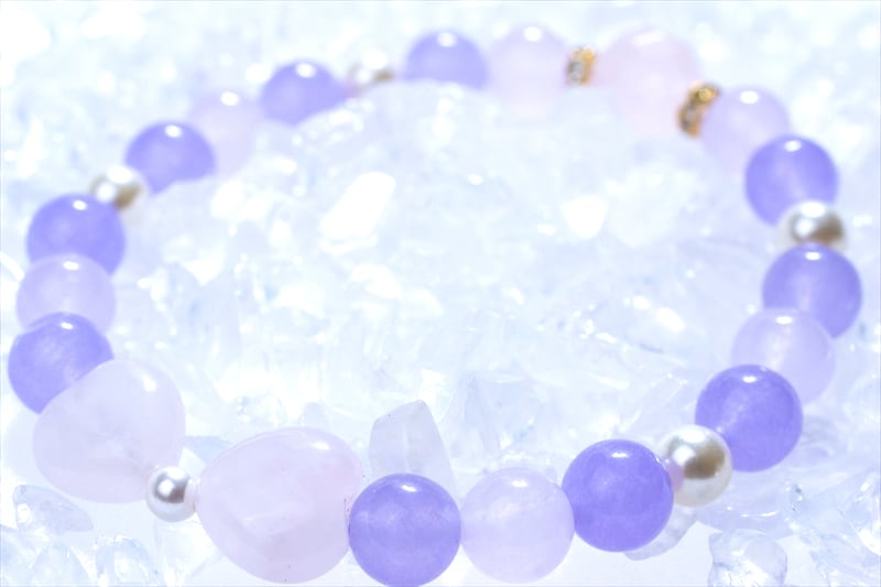 パープル ribon【パワーストーンブレスレット 】 - 画像1