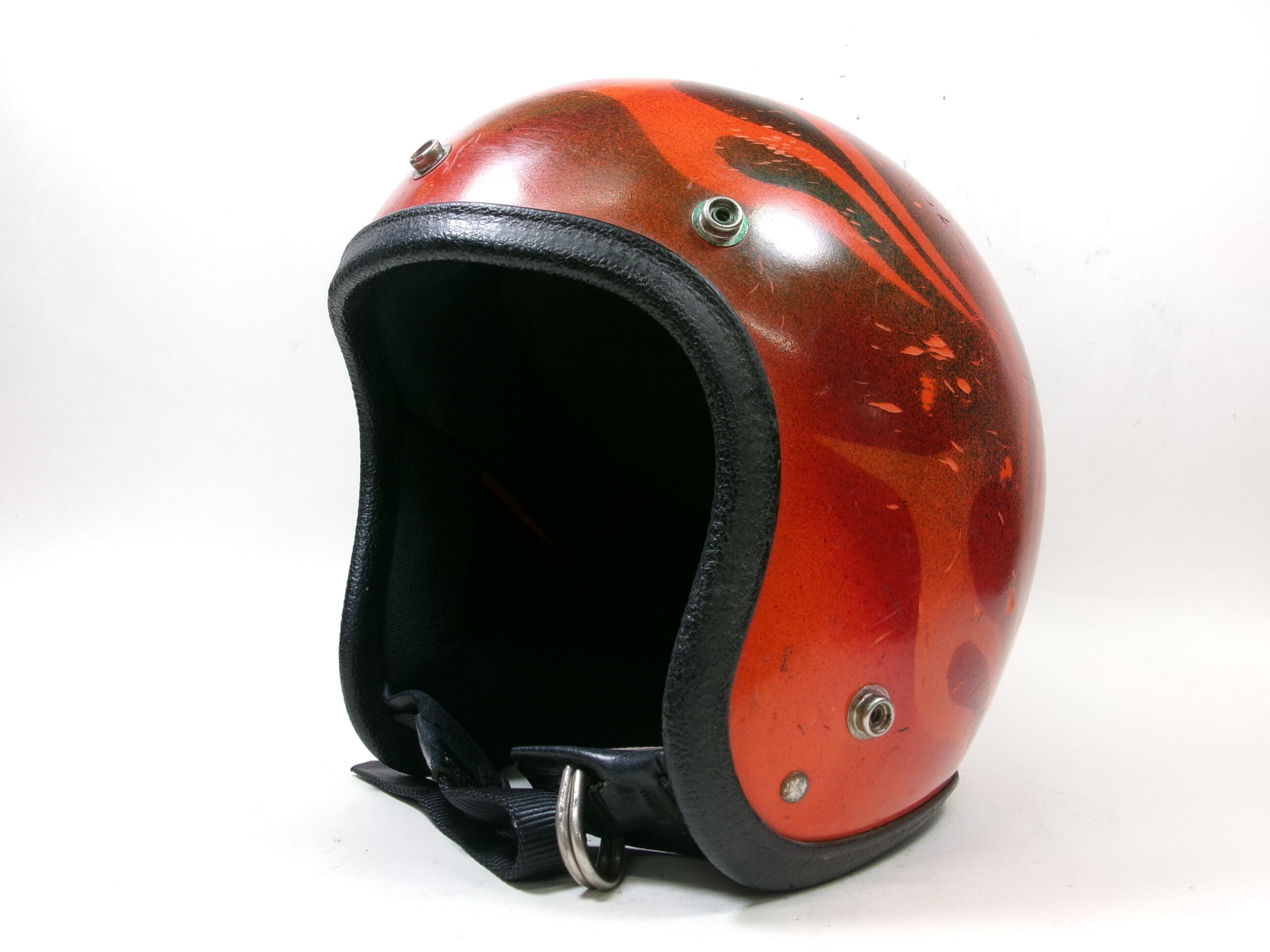 最初期! 70s BELL R-T ジェットヘルメット 赤 7 3/8 目深加工済み M
