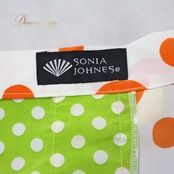 【フラメンコ衣装】ホワイト SONIA JOHNES ソニアジョーンズ エプロン ボウタイ 前掛け 白 オレンジ ボランテ 水玉 黄色 黄緑