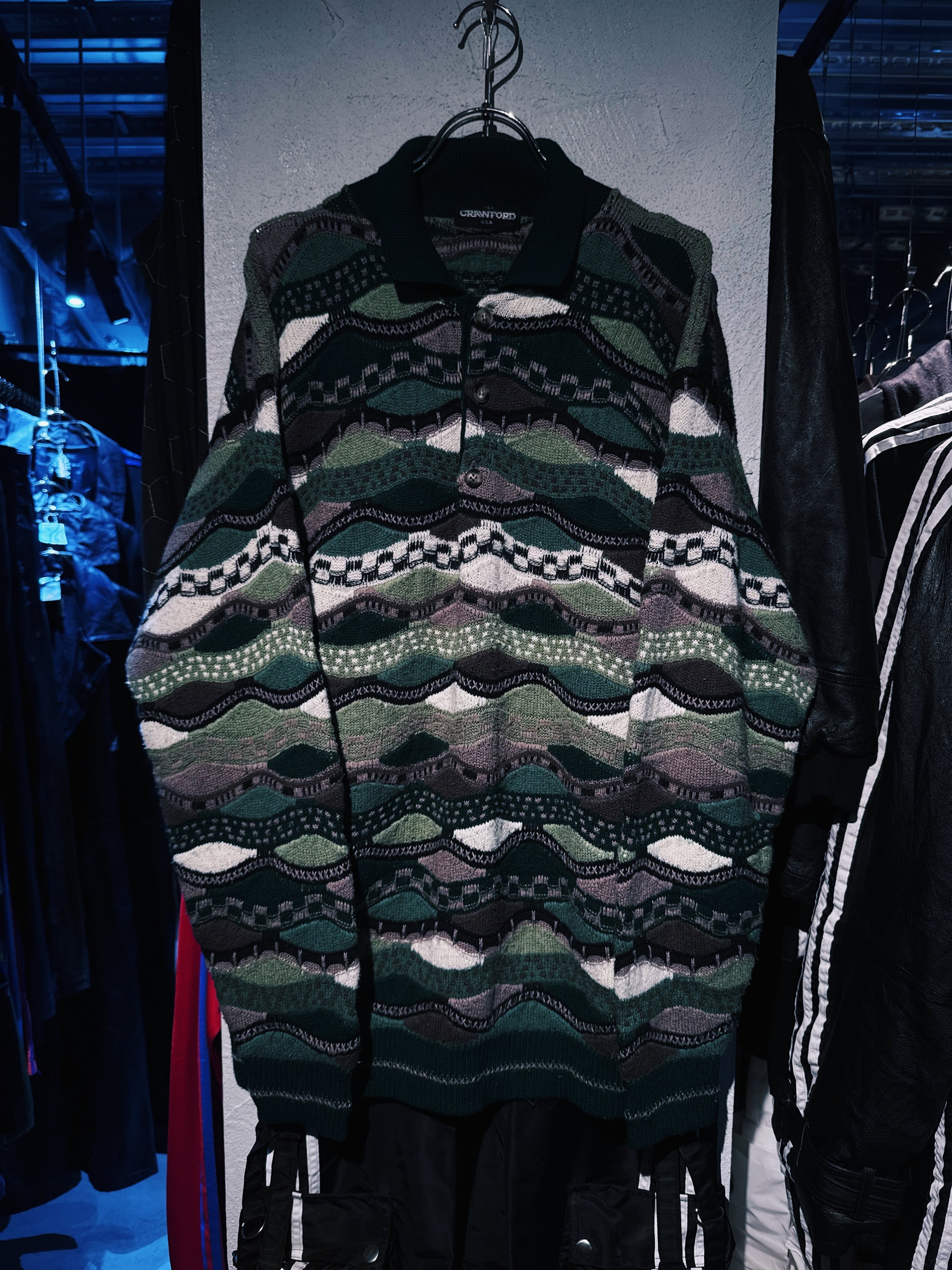 【D4C】Euro vintage mulch color 3D design knit shirt