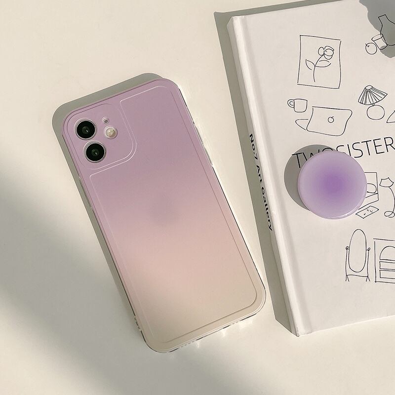 淡いグラデーションが美しい ハンドグリップ付き ラベンダー iphone