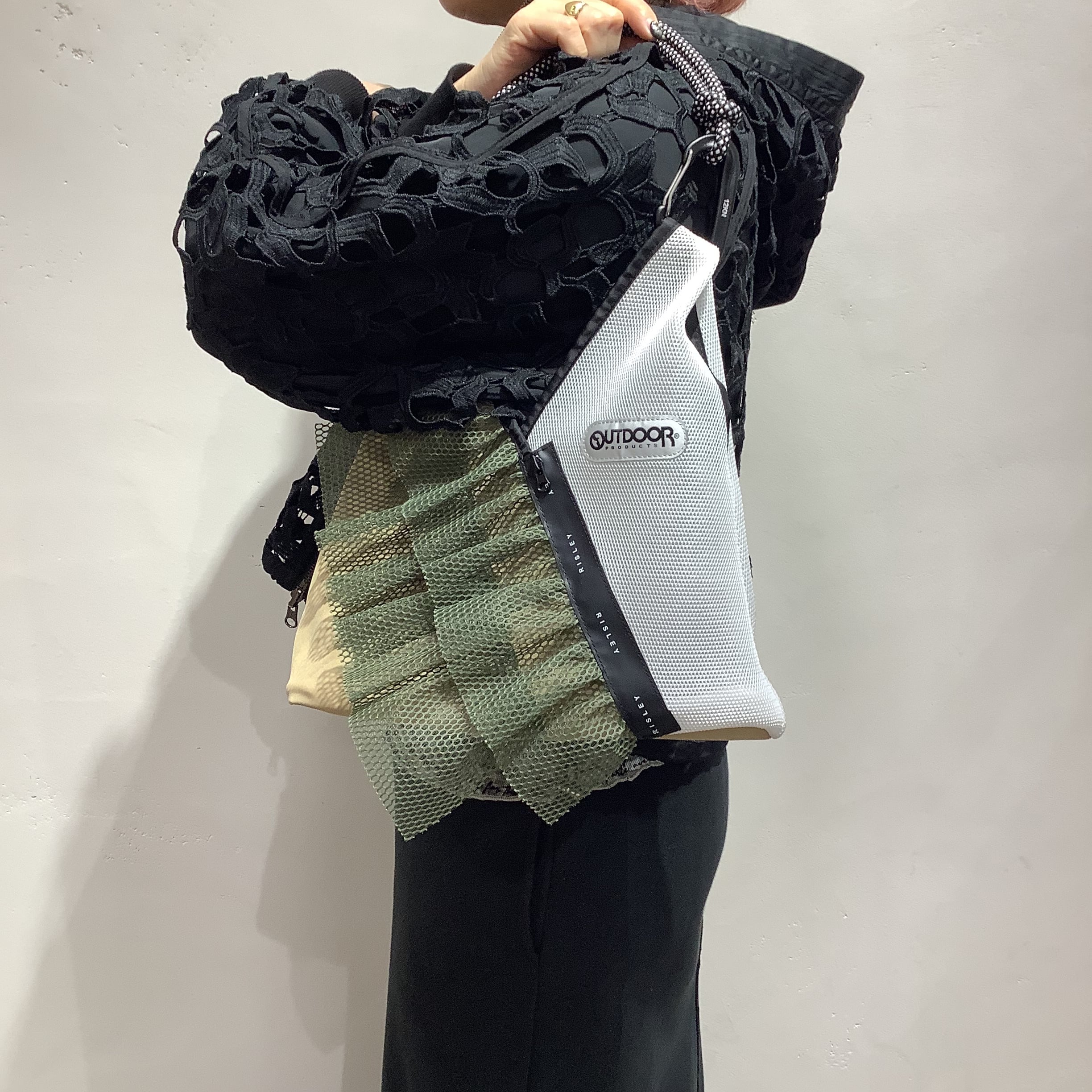 RISLEY×OUTDOOR(リズレイ×アウトドア)】トライアングルフリルメッシュ