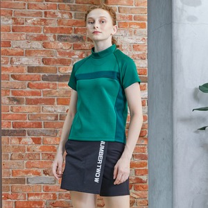 Ladie's - Stretch Mock Neck - Green