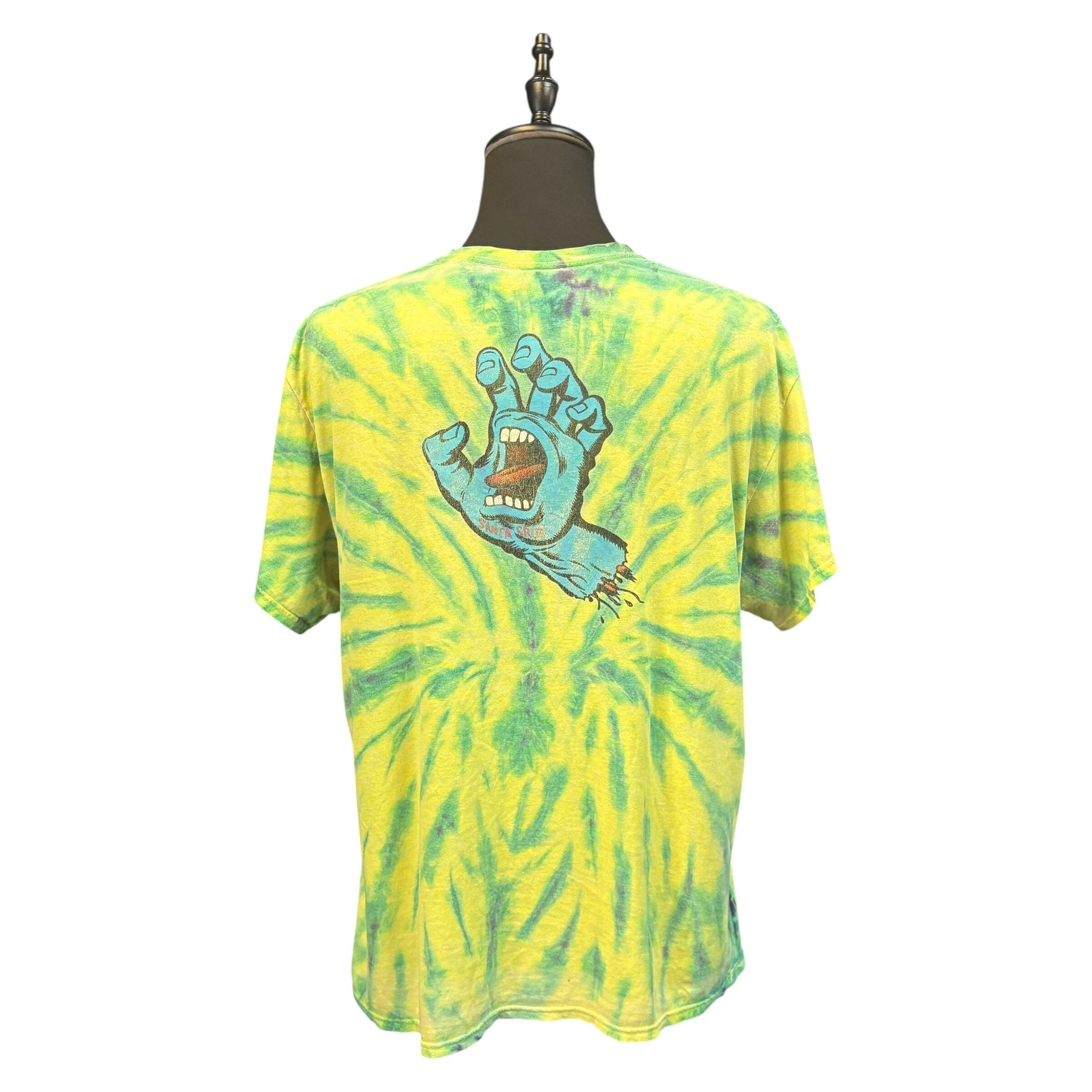 SANTA CRUZ】 サンタクルーズ NHSタグ Tシャツ 緑黄色タイダイ XL