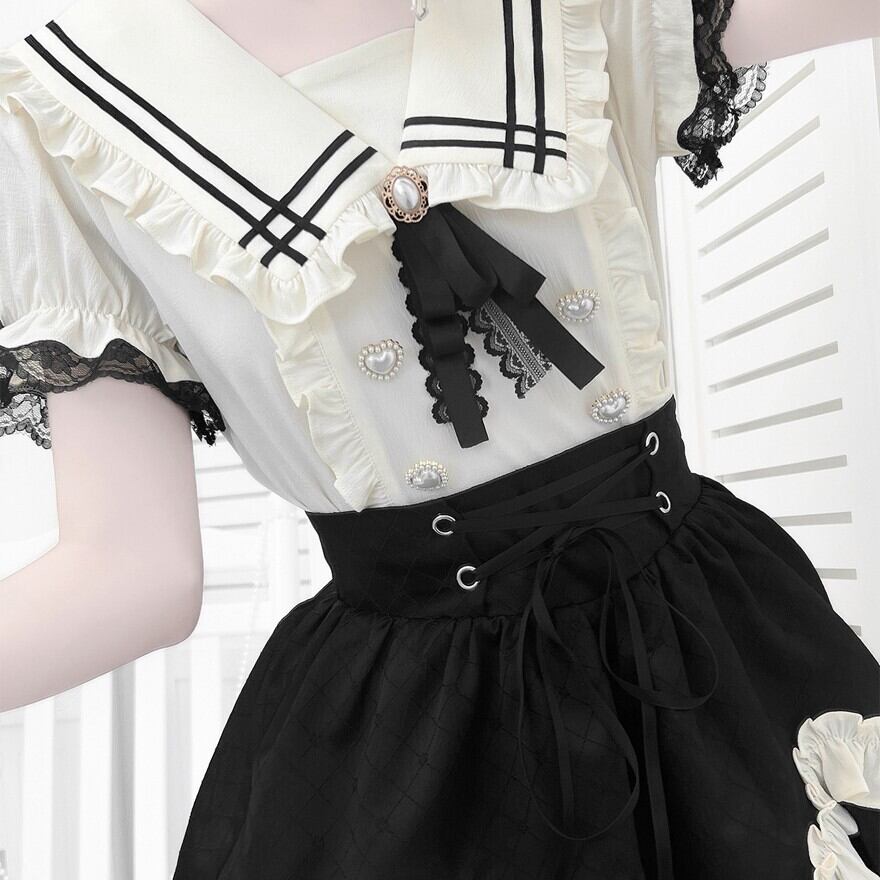 地雷系 甘辛MIX 小悪魔 セットアップ 上下セット ゴスロリ セーラー風