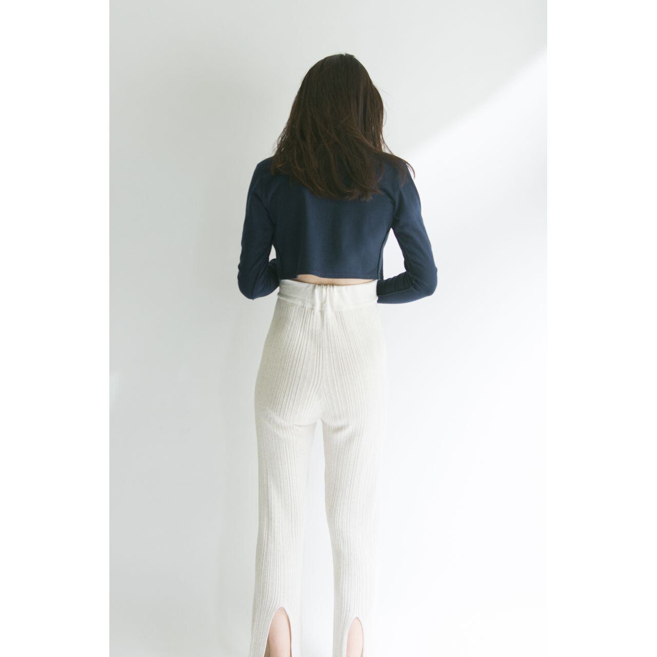 【SONIA RYKIEL】Made in France cotton-lycra crossover cardigan（ソニアリキエル フランス製カシュクールカーディガン）5d