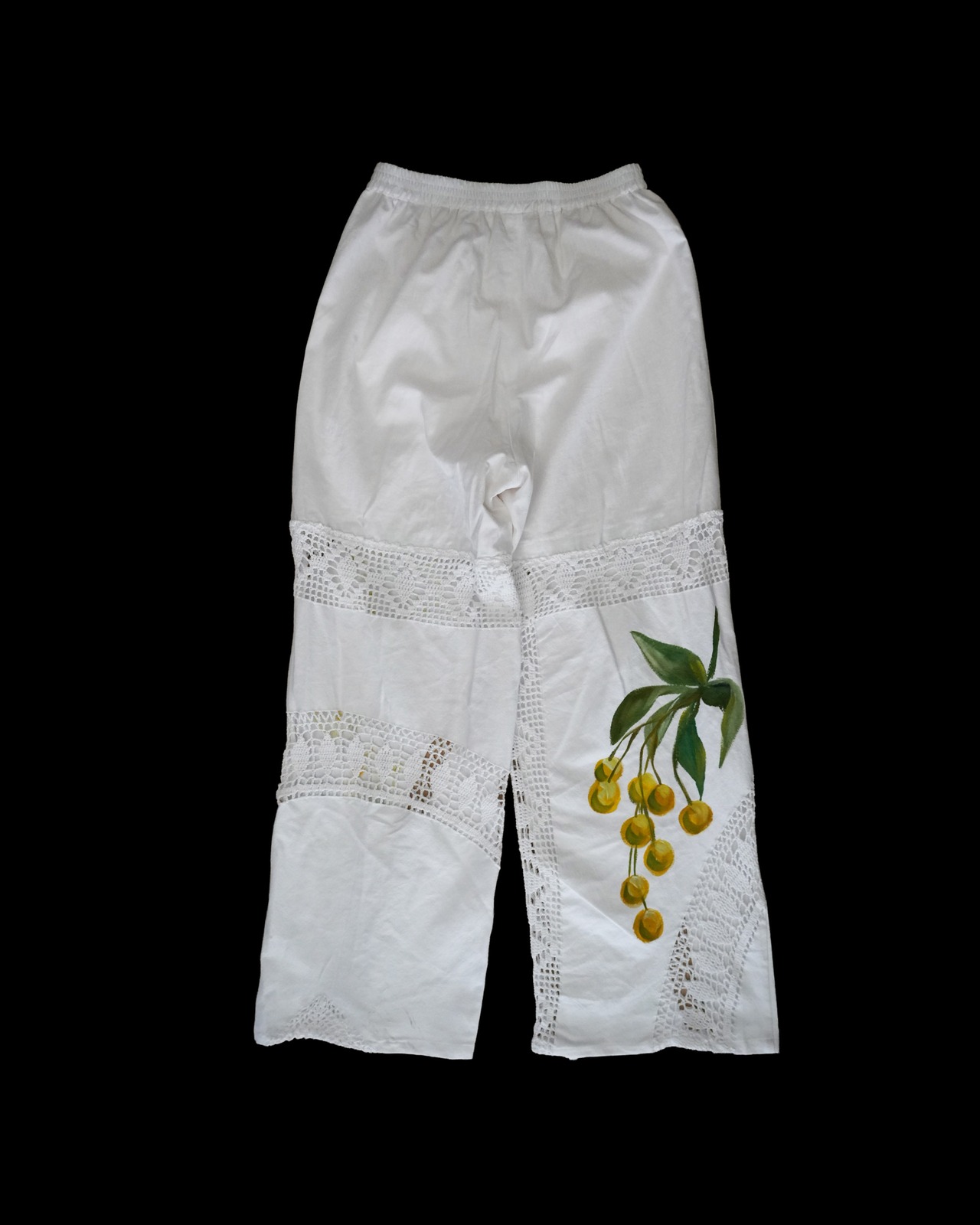 vintage lace pants yellow tulip