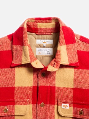Nudie jeans 2023fall collection Glenn Padded Check Shirt Red チェックジャケット
