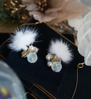❄️【冬季限定】✴︎着脱簡単ミンクボール・2wayピアスorイヤリング