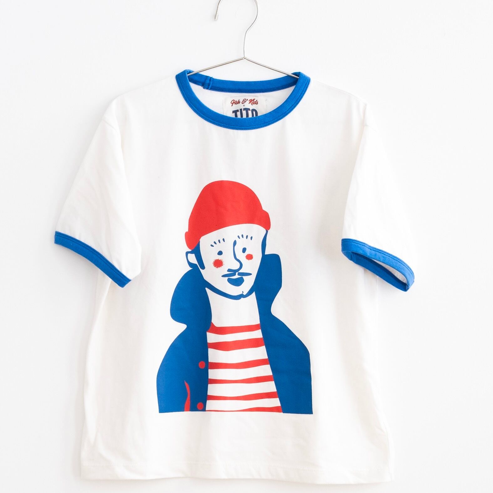 《FISH & KIDS 2026SS》CONTRAST COLOR T-SHIRT / WHITE