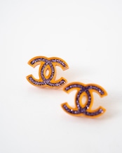 〈CHANEL〉CC Glitter Earrings 2018SS