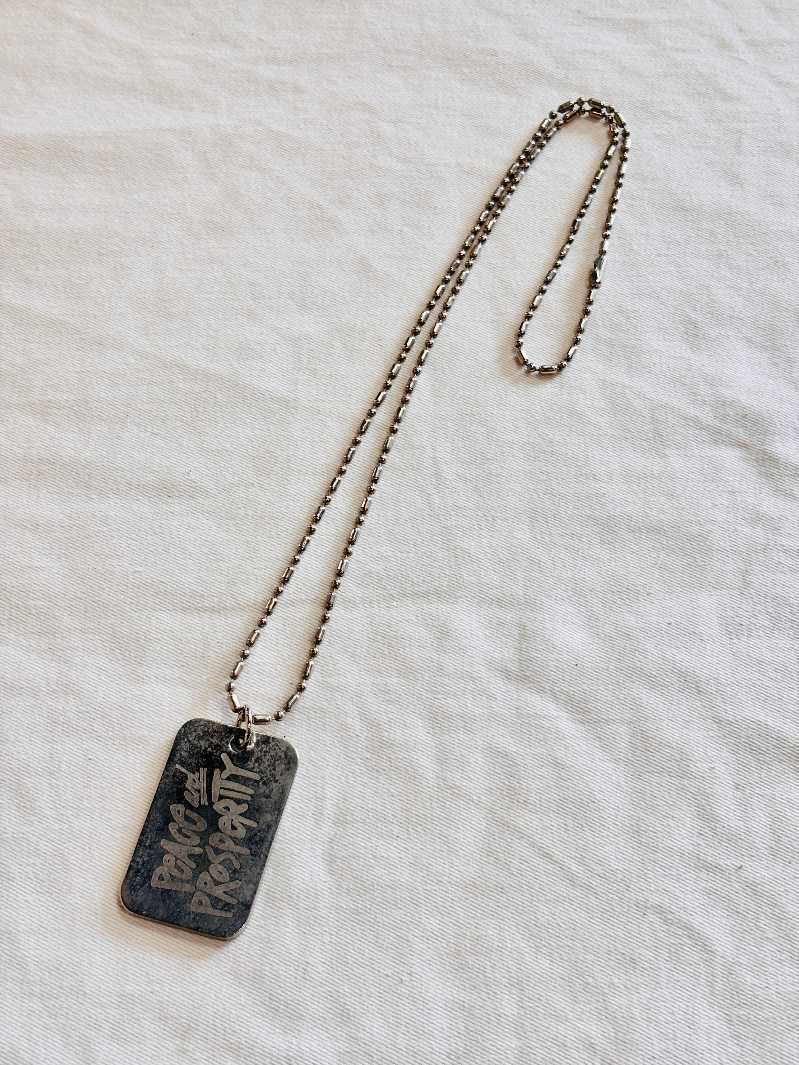 STUSSY/Plate Necklace/プレ－トネックレス/ロゴデザイン/シルバ