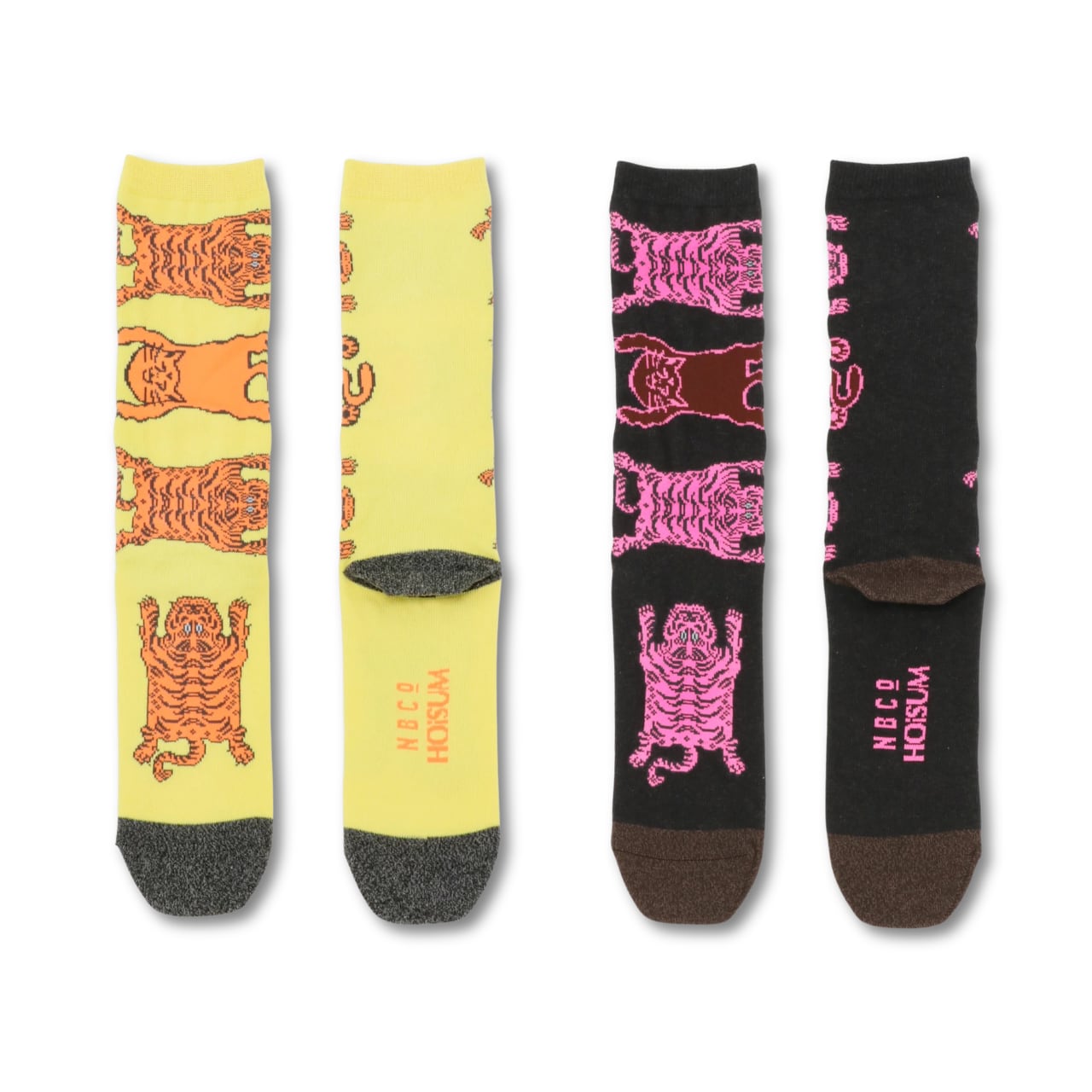 HOiSUM - FUNCTION ネコとトラ_奈良醸造 socks (yellow,black)