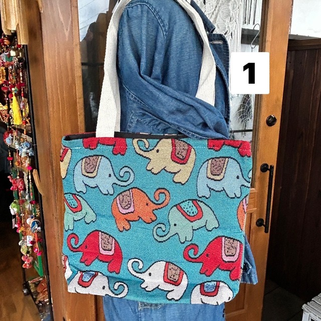 ゴブラン織ゾウさんトートバッグ　A