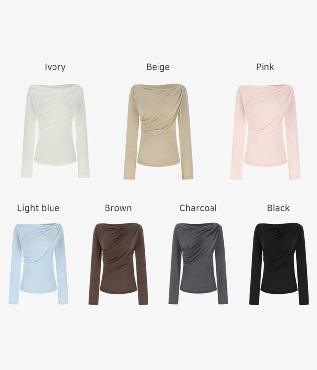 (予約) afarrier / Glory draped tee 7color