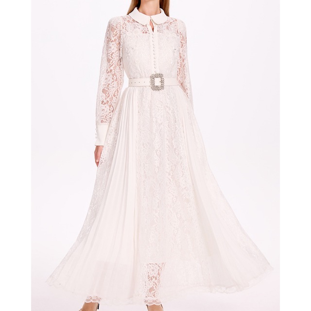 ブランシュレースプリーツワンピース L1960