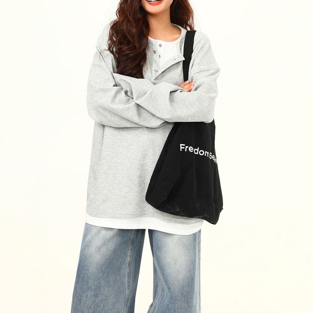 ミニマルサーマルドロップロングトップス 2col R00701