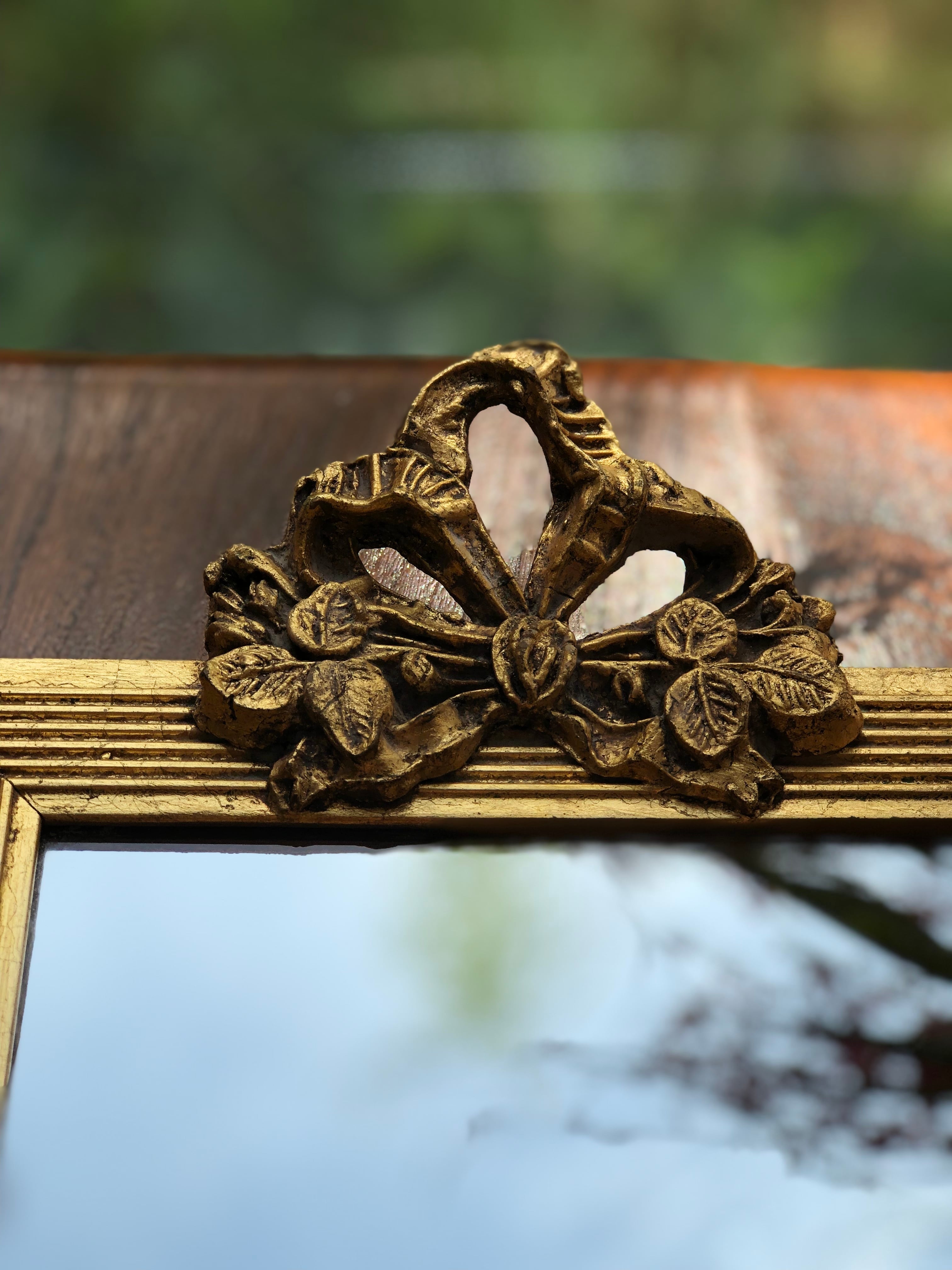 ref : 778 アンティーク・リボンガーランドウォールミラー | Epines de