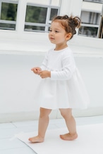 BALLERINA LONG T-DRESS WHITE 4Y-7Y