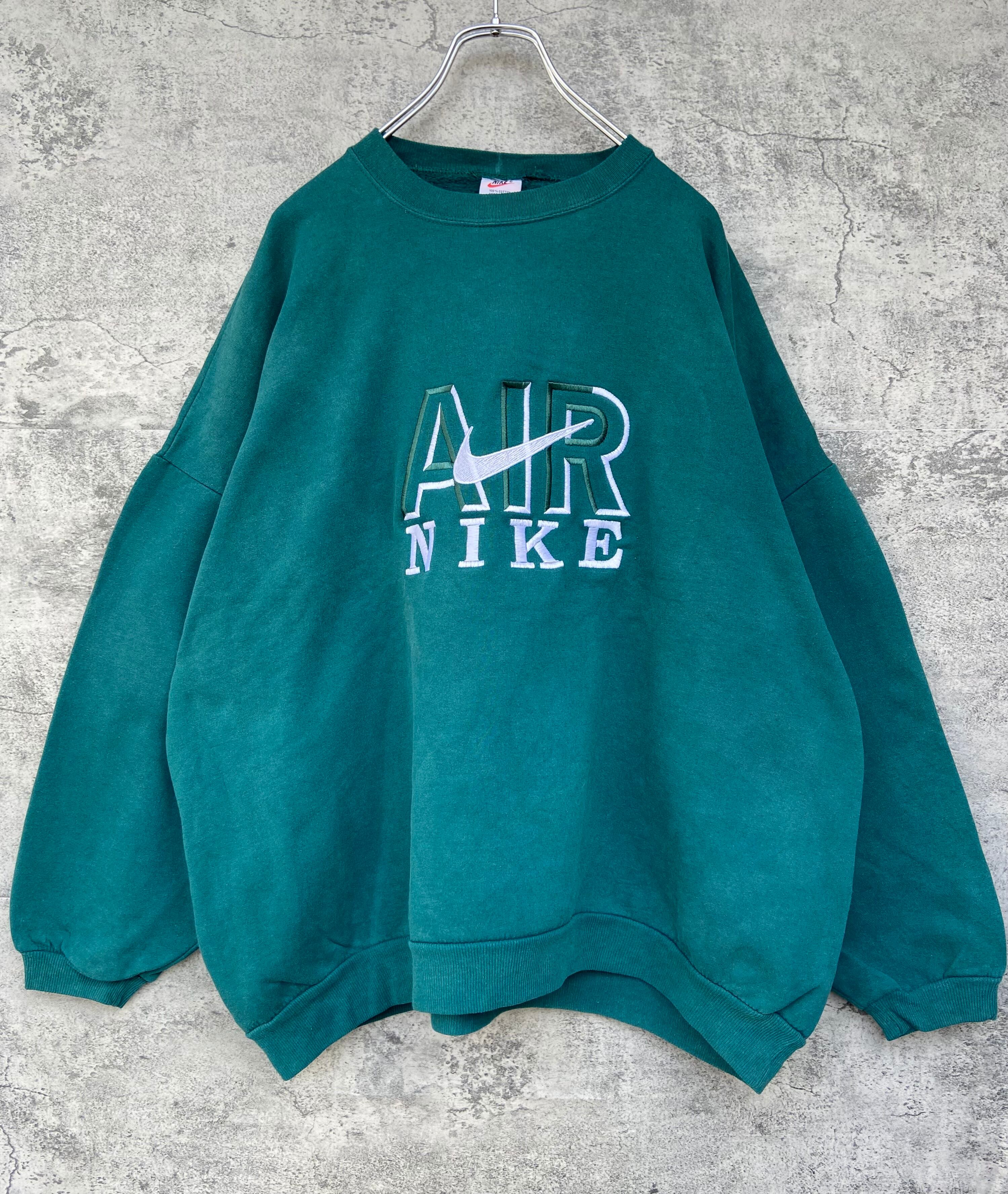 新品 NIKE ナイキ 刺繍スウォッシュ XL スウェット 緑 オーバーサイズ