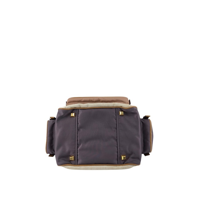 PRADA プラダ トートバッグ ベージュ ブルー トライアングルロゴ キャンバス マルチポケット vintage ヴィンテージ オールド fkki3a