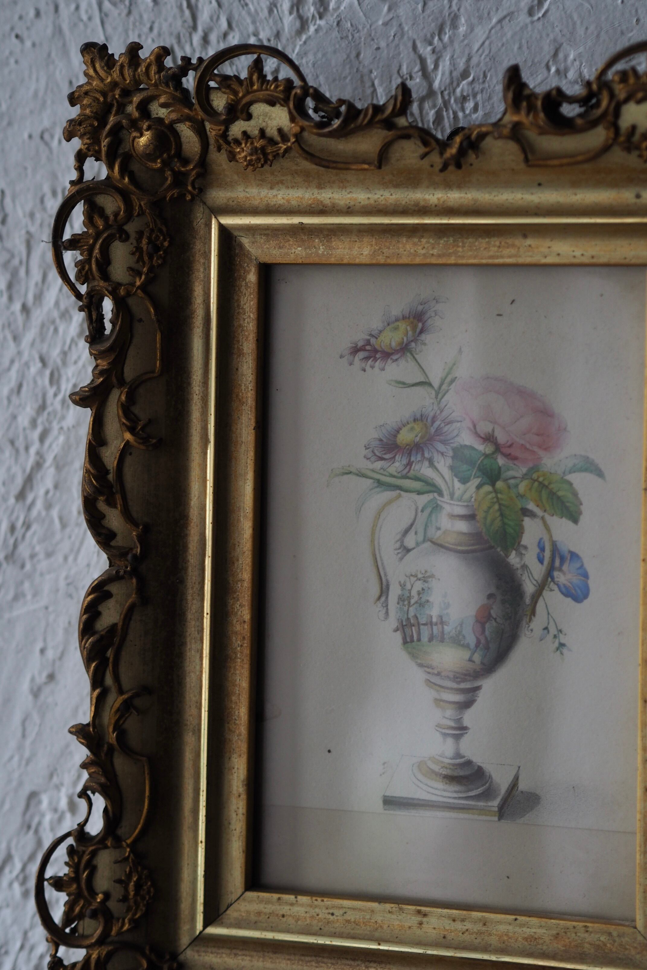 壺と花 オルモル装飾額 No.2-antique gilt bronze frame