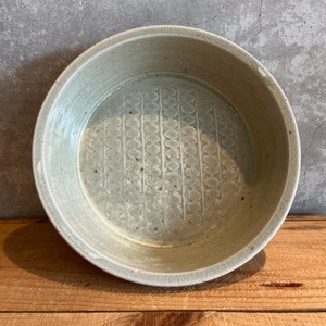 まゆみ窯 透明釉 8寸 押紋鉢