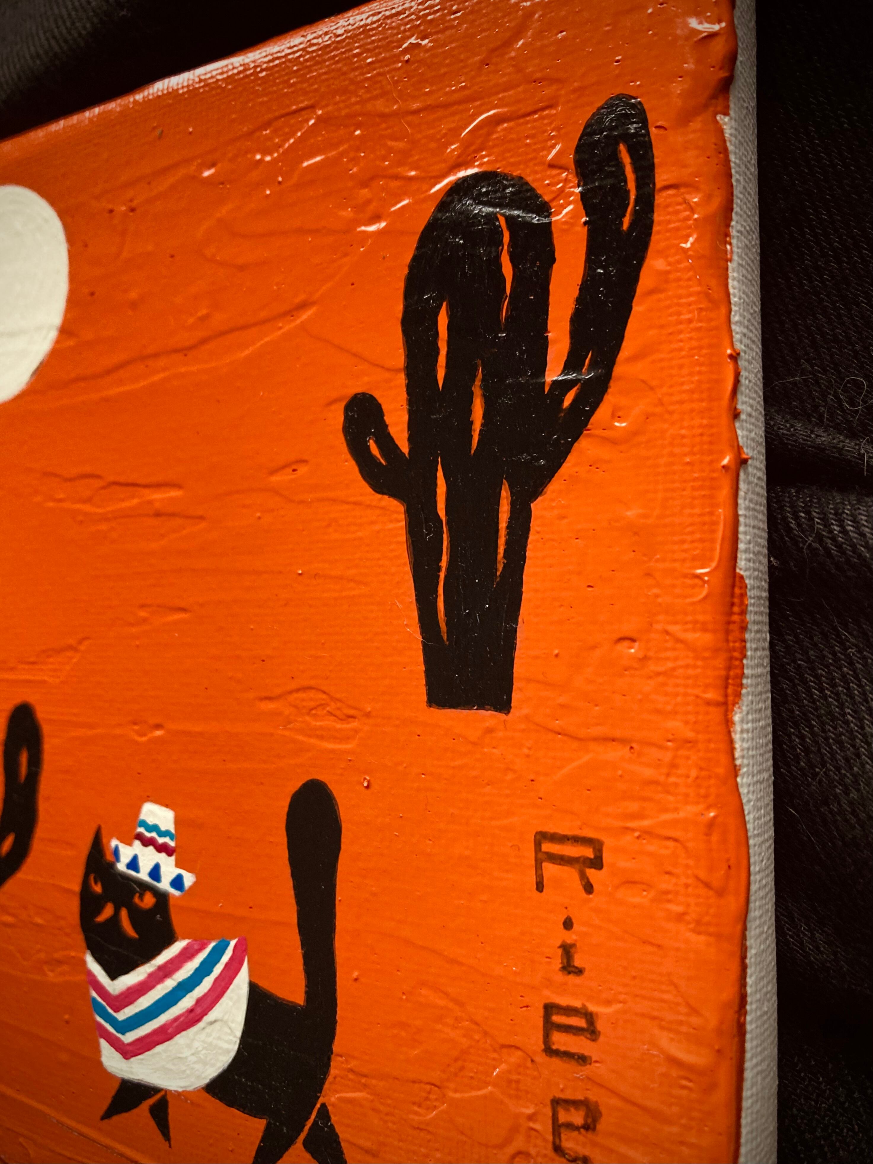 MEXICAT ／ 原画 キャンバス 絵 絵画 アート イラスト 猫 黒猫