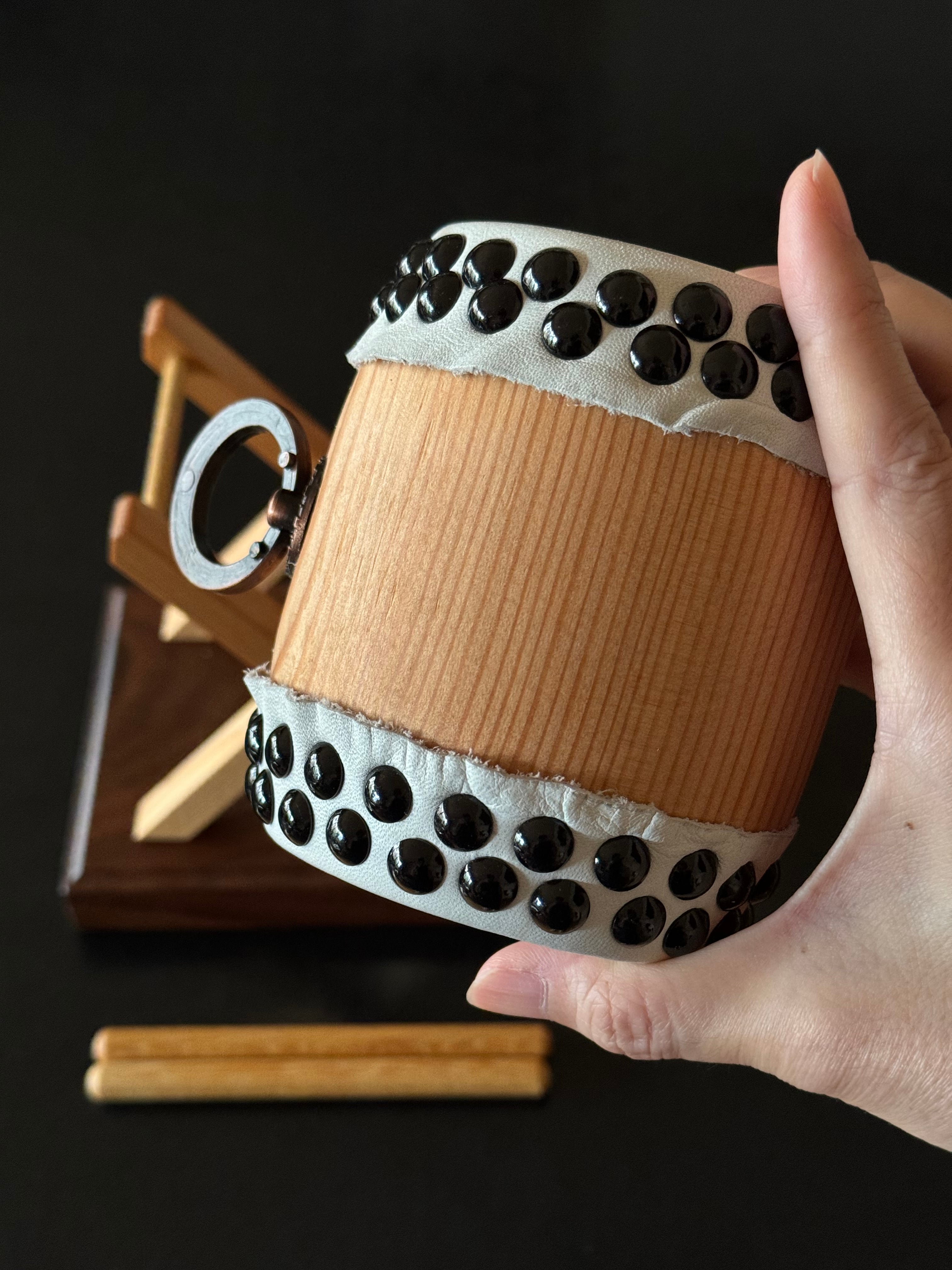 川田太鼓工房 ミニ桶太鼓 桶太鼓 和太鼓 ストラップ付き インテリア 和太鼓 ミニチュア 川田太鼓工房 ミニ桶太鼓 こじめちゃん